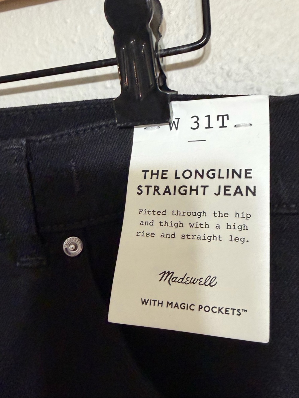 Madewell Black Straight Jeans with Tag